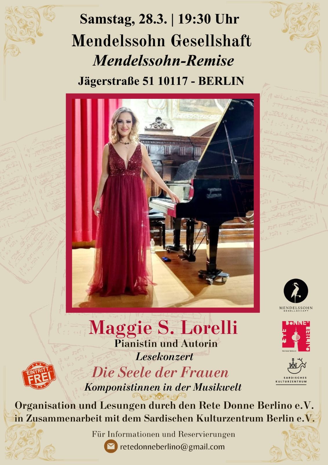 Poster for Concert: 'DIE SEELE DER FRAUEN (Mendelssohn Society in Berlin)