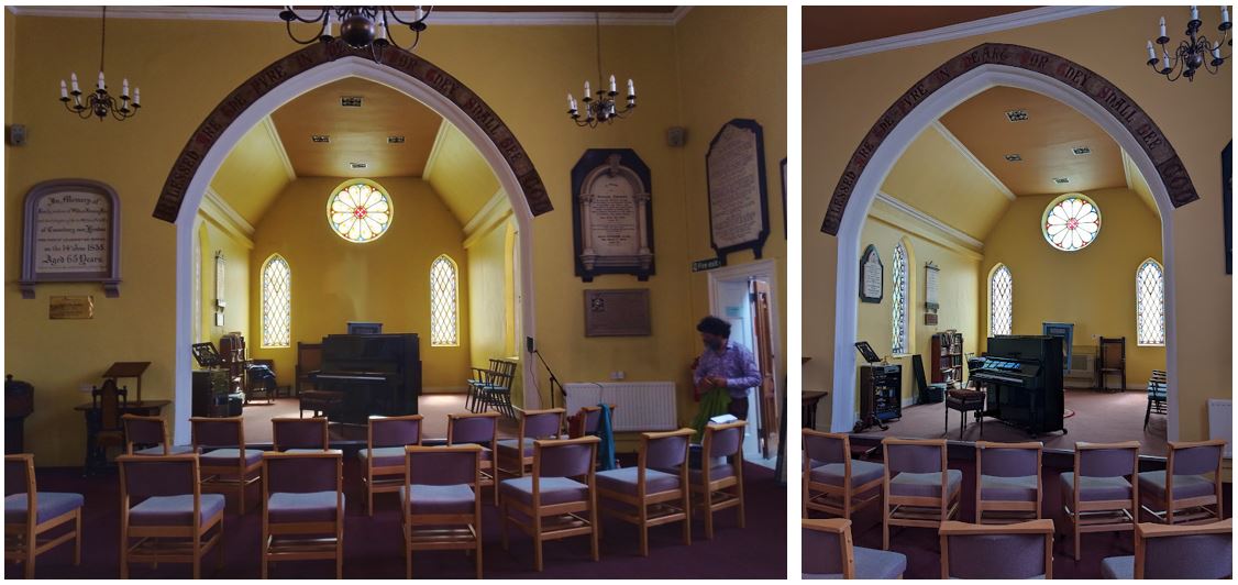 Interior views of Warwick Unitarian Chapel