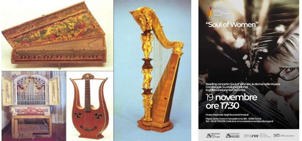 Ancient instruments and poster for the concert