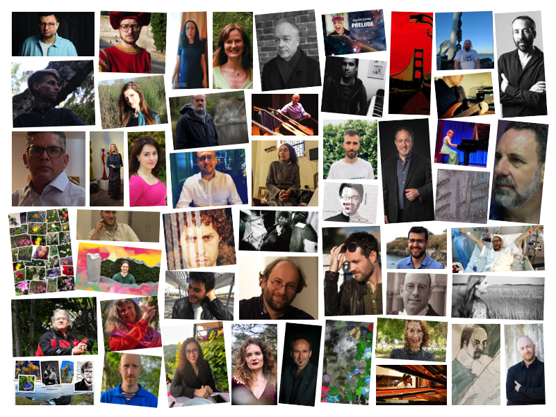 Collage of the visual portraits of the 50 composers