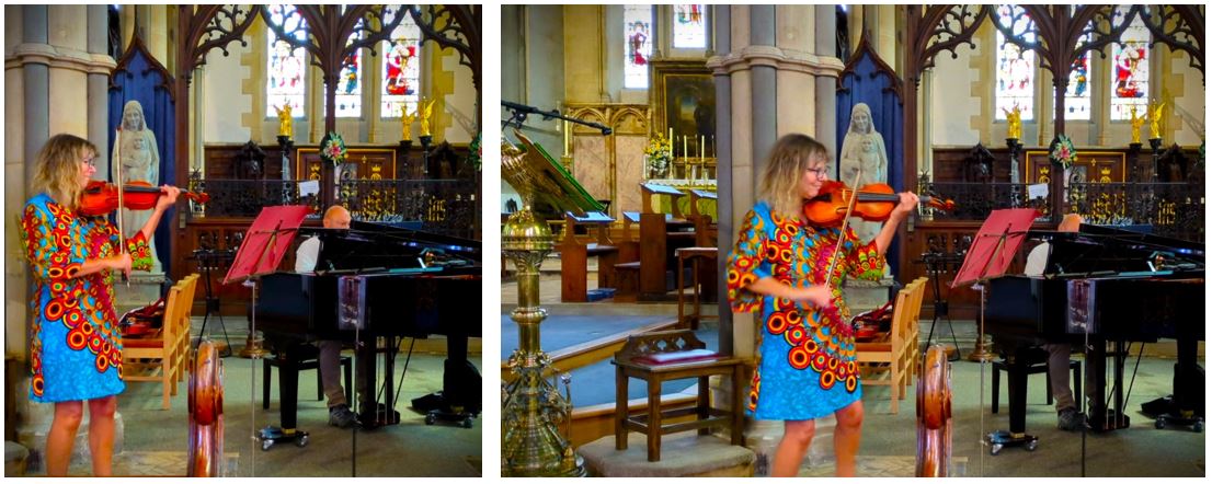 Fiona playing, St Mary's Priory Church, Monmouth