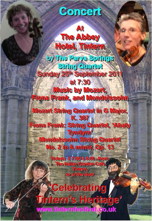 Poster for Abaty Tyndyrn concert