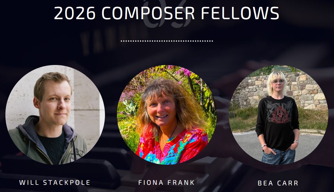 The three 2026 Tenby International Music Festival Composer Fellows