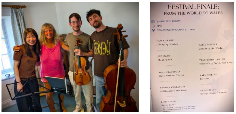 Rehearsal with the piano trio; Programme for Festival finale concert