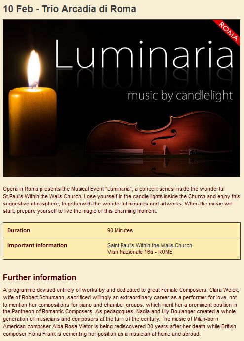 Ticket Advert for the Premiere Concert