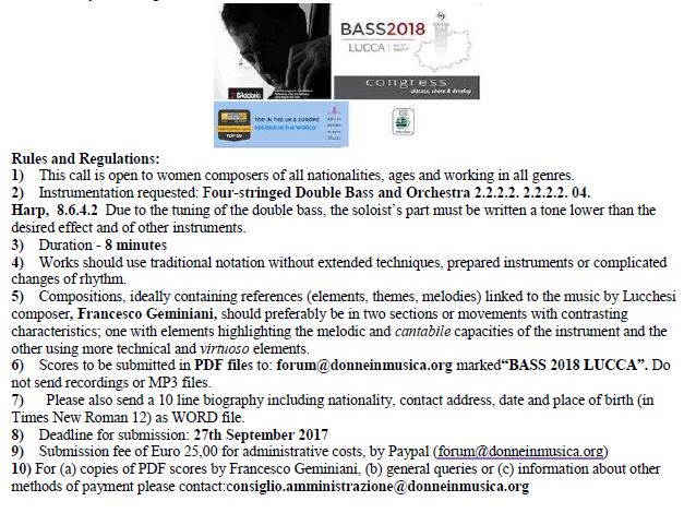 Double Bass Concerto composition competition rules