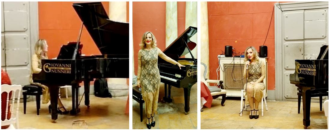 Maggie Lorelli at the reading-concert for the Giornata mondiale contro la violenza sulle donne
 at Palazzo Venetzia in Naples