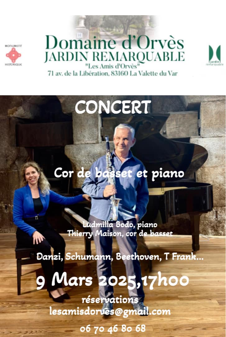Poster for concert by Thierry Et Ludmilla at the 'Jardin Remarquable'