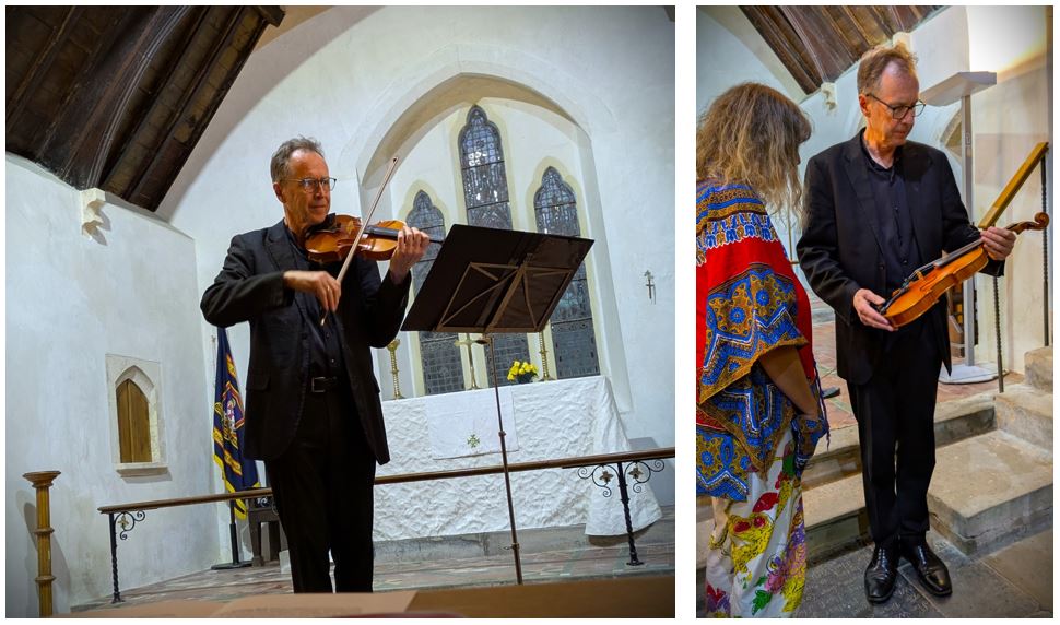 David Juritz Playing; Showing his Violin to Fiona.JPG