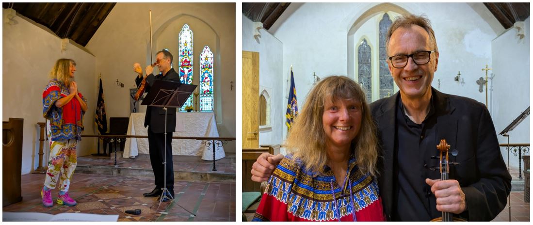 Fiona Receiving Applause from David Juritz; David Juritz and Fiona Frank