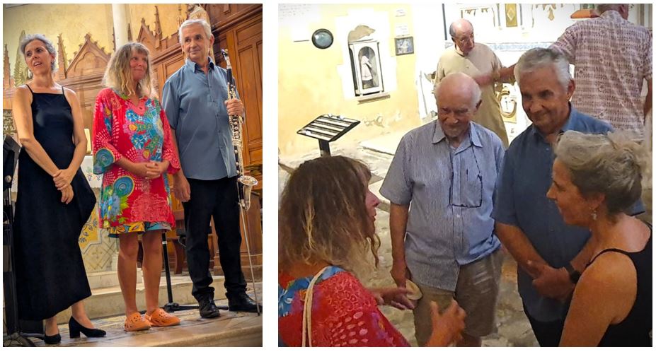 Taking bows; After the concert, Collobrieres