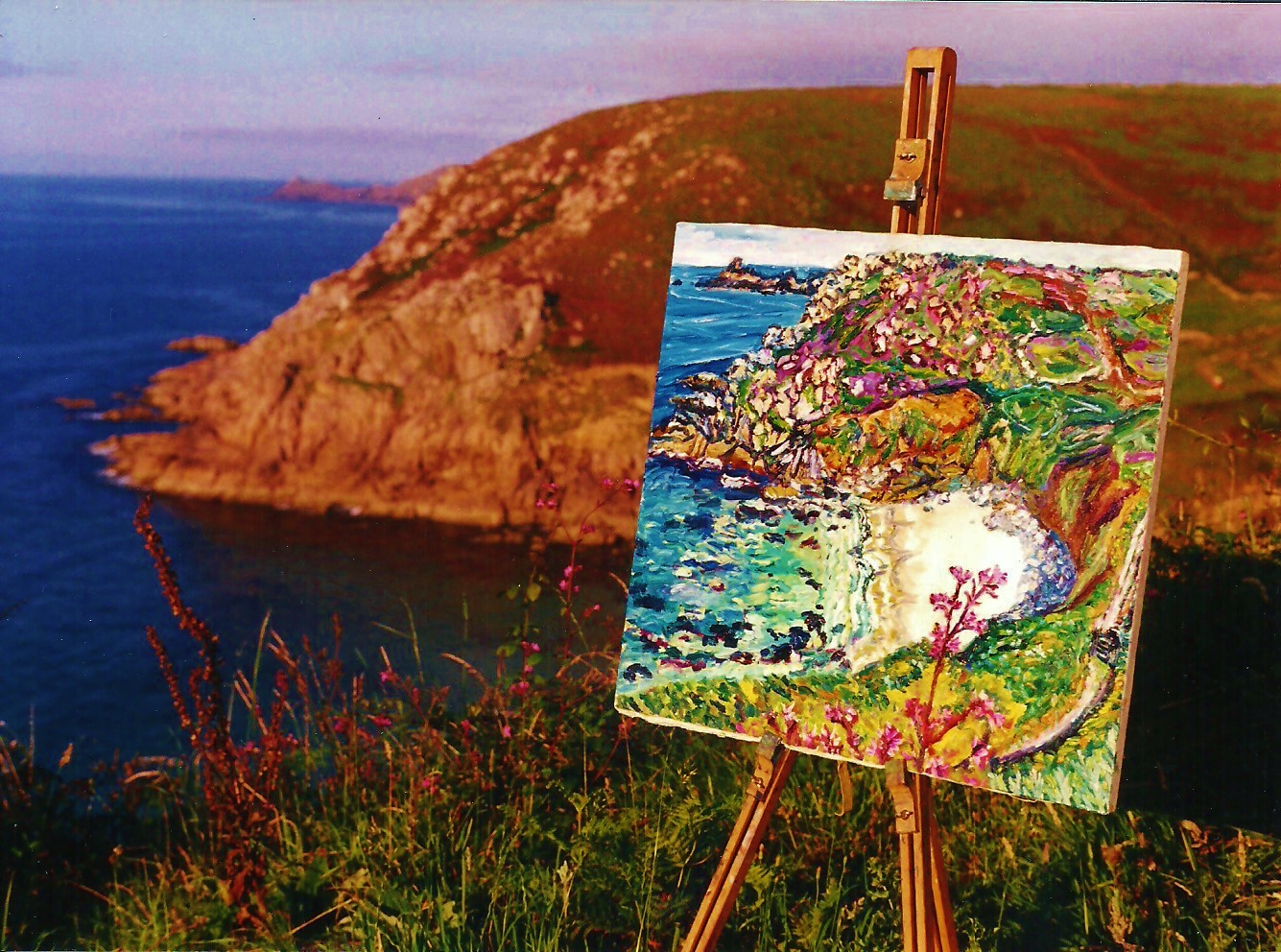 The Painting On The Cliffs in the evening
